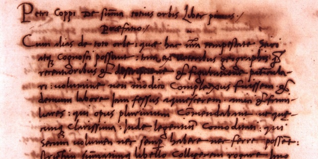  Pietro Coppa's Piran Code "De summa totius orbis" (1524--1526) at the exhibition in Ljubljana